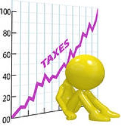 Clipart image depicting a tax increase